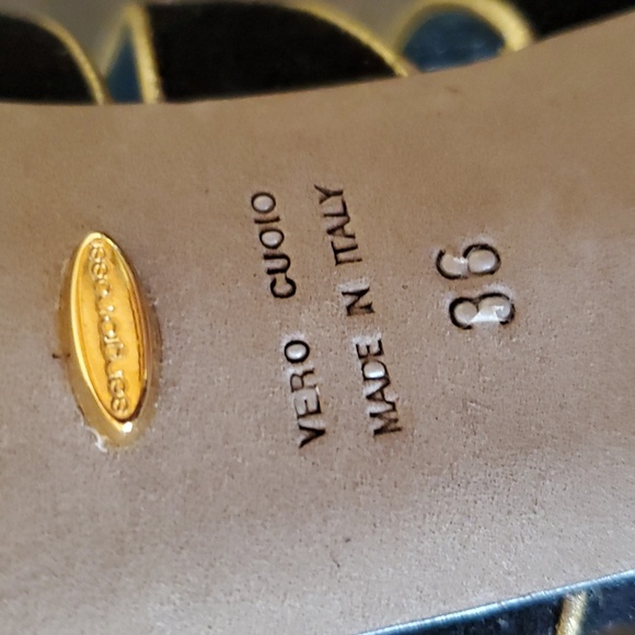 *SALE* Sergio Rossi black and gold caged bootie heels - Picture 10 of 11